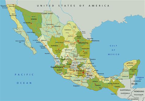 méxico mapa - mapa da região norte